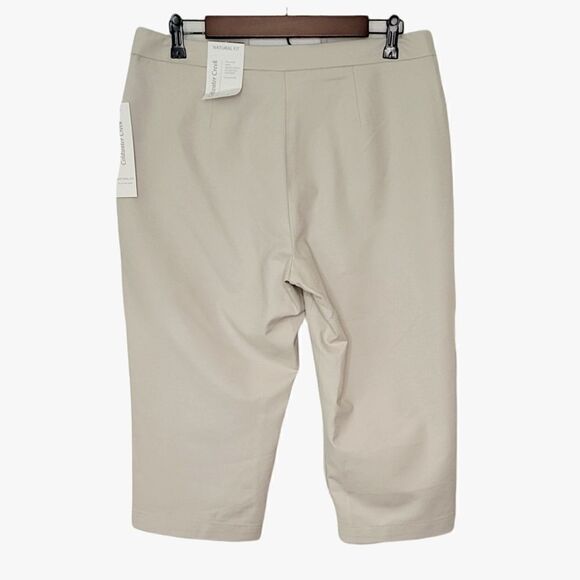 Coldwater Creek Natural Fit Tan Double Cloth Crop Pants Size 12P - Picture 2 of 7